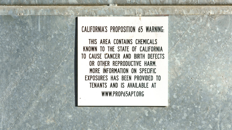 Prop 65 warning sign