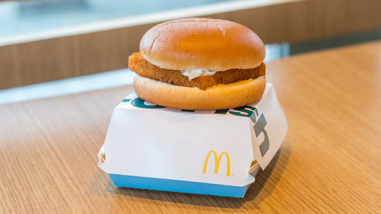 McDonald's Filet-O-Fish on a box