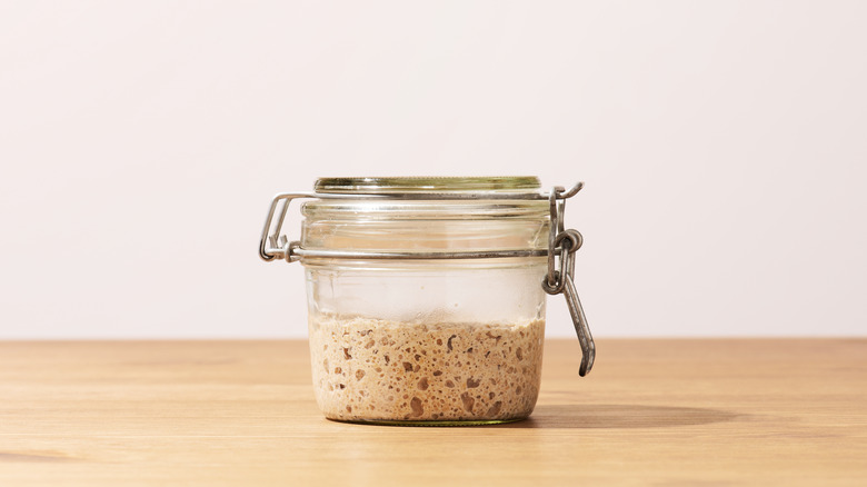 Jar of sourdough starter