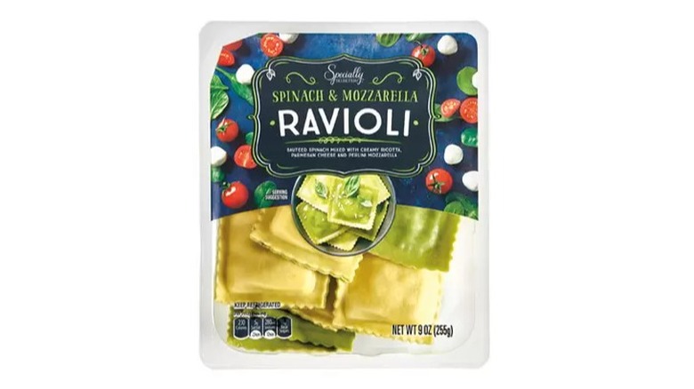 Packet of spinach and mozzarella ravioli