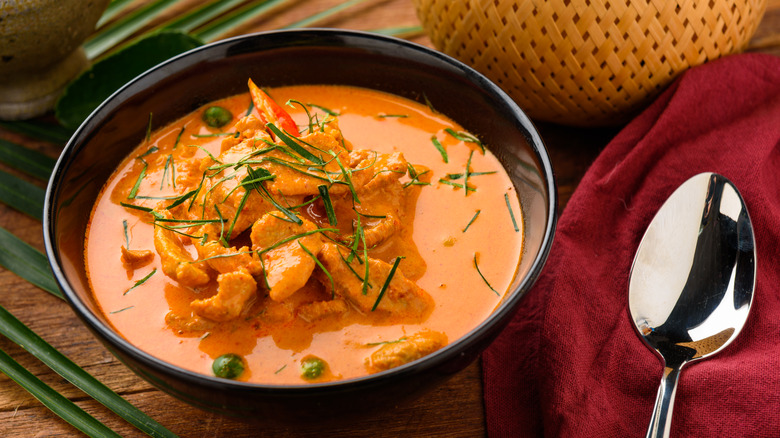 Bowl of chicken Thai red curry