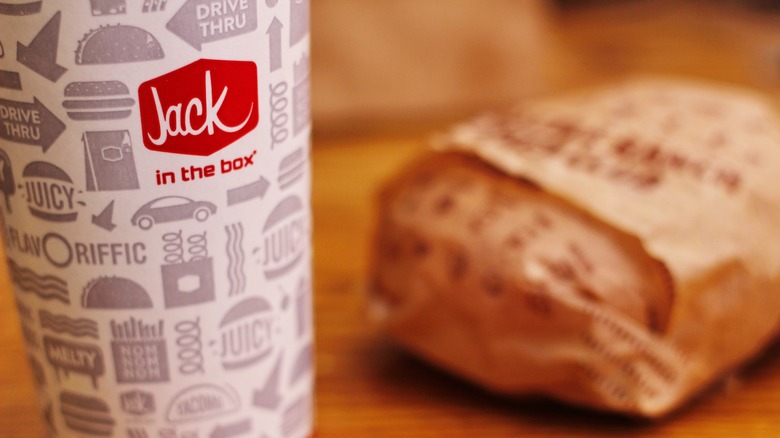 Jack in the Box drink, sandwich