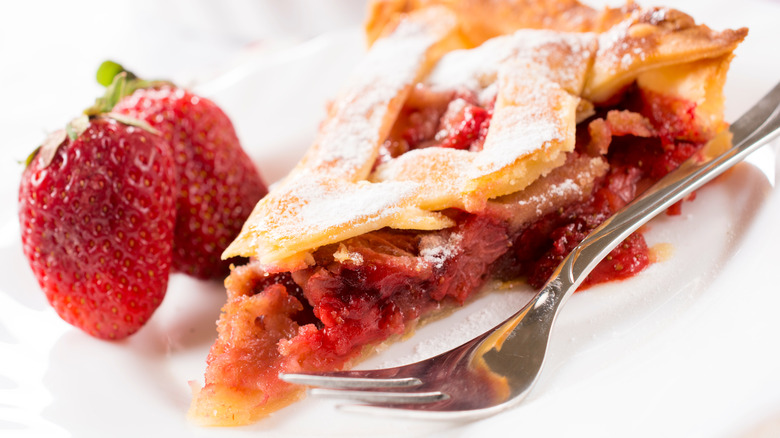 slice of strawberry pie