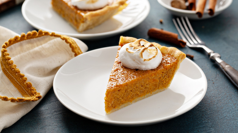 slice of sweet potato pie