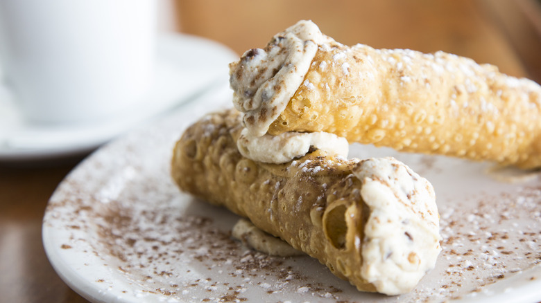 Cannoli stacked atop one another