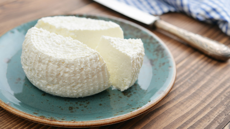 fresh ricotta on plate