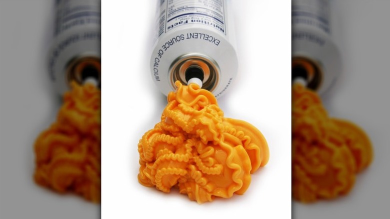 spray cheese coming out of can