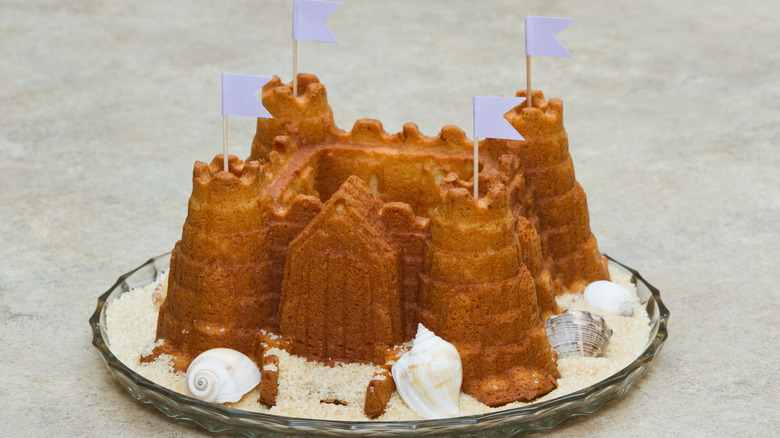 Castle-shaped cake