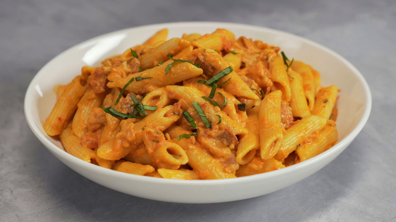 Bowl of penne alla vodka