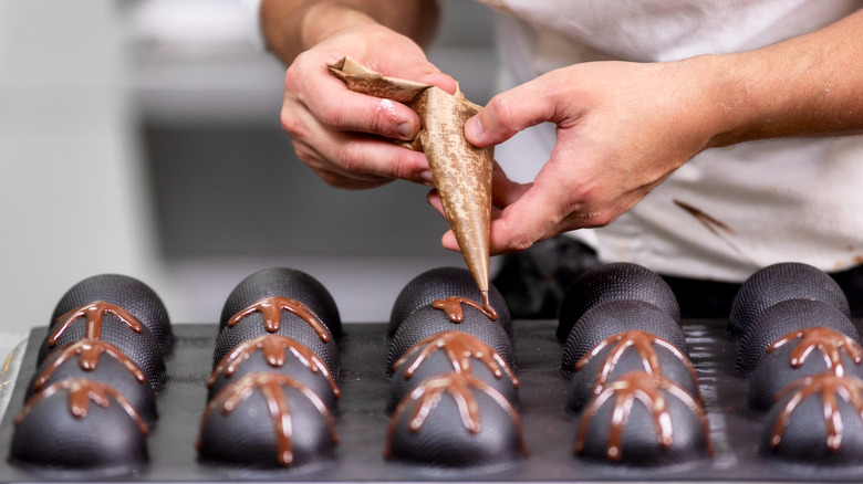 Person making chocolate