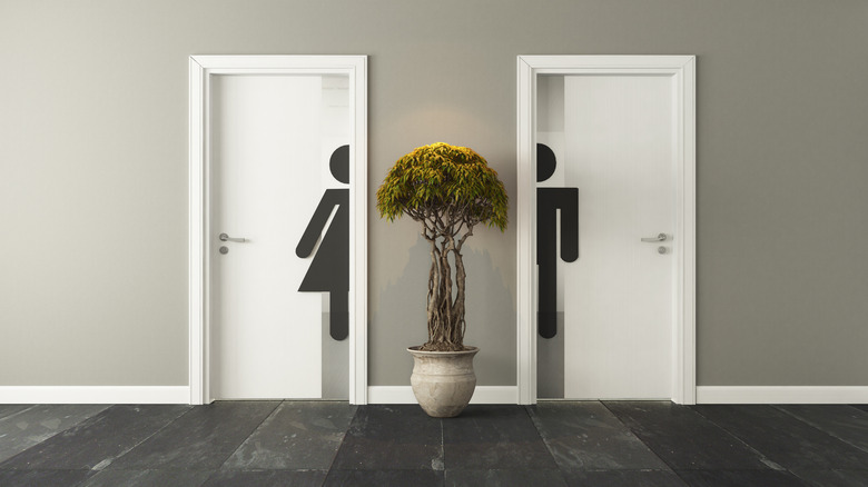 Men's and Women's washroom doors 