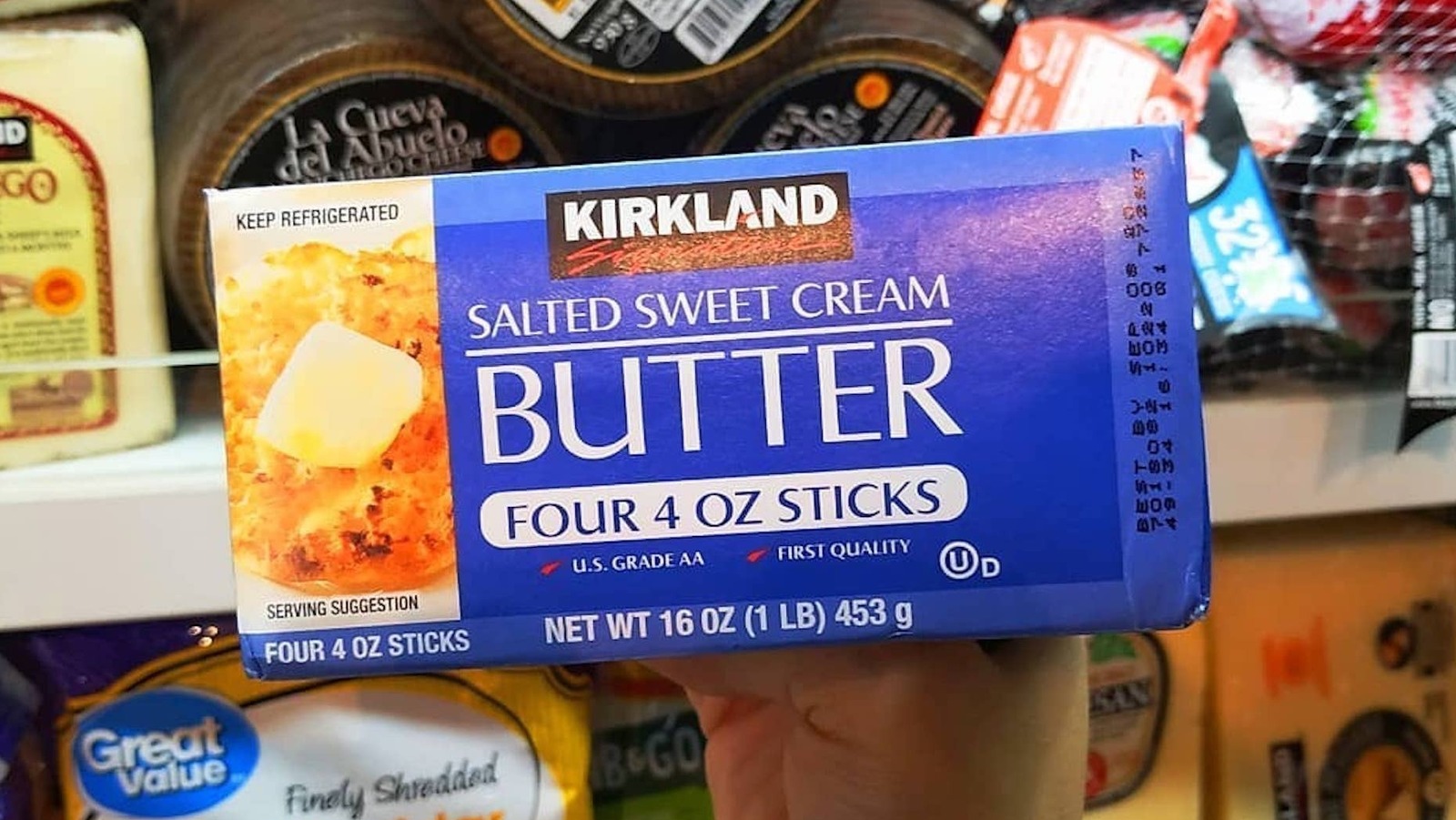 Here's Why Costco's Kirkland Brand Butter Has That Colorful Text On The Box