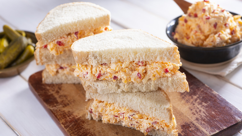 pimento cheese on white bread