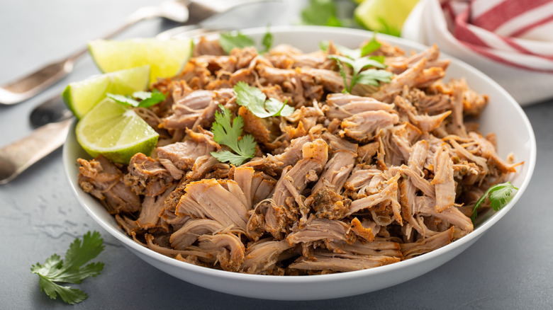 pork carnitas in a bowl