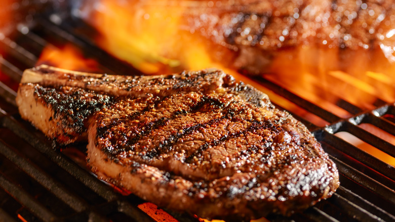 ribeyes on the grill