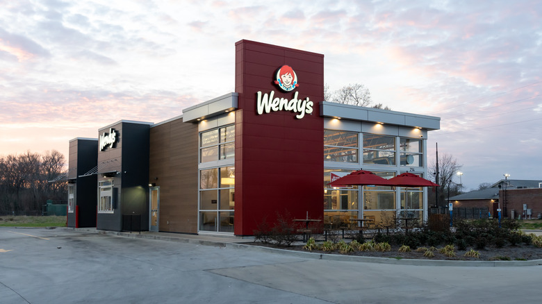 Wendy's restaurant at sunset