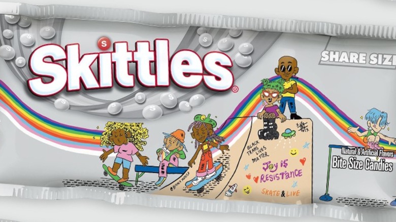 Close up Skittle's Pride package 