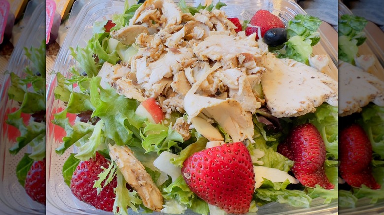 Chick-fil-A salad with chicken and fruit