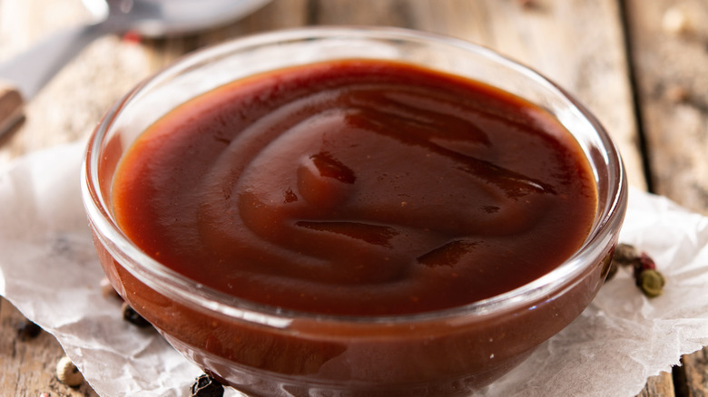 ramekin of barbecue sauce