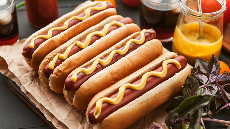 hot dogs with toppings