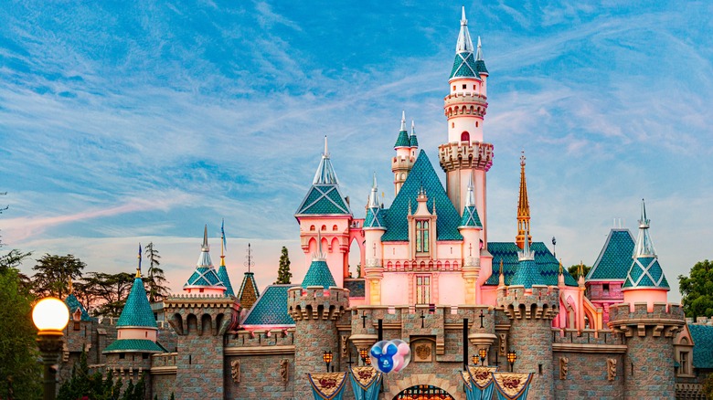 Walt Disney pink and blue castle