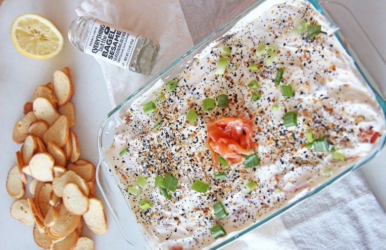 Seven Layer Bagel and Lox Dip 