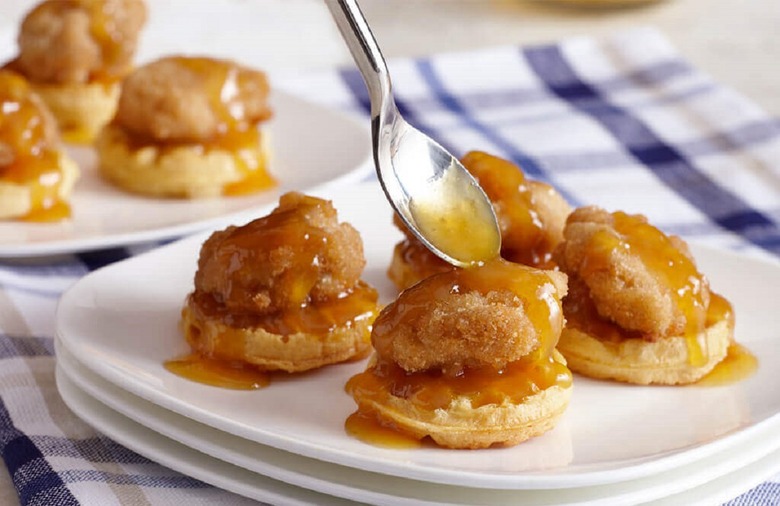 Buttermilk Chicken and Waffle Bites 