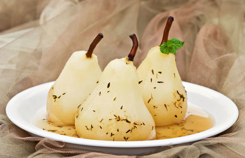 Ginger and Jasmine Tea Poached Pears