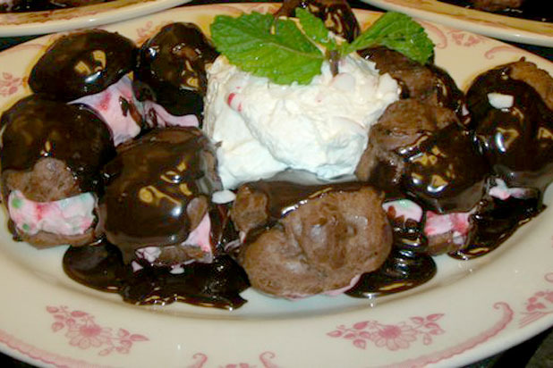 Peppermint Ice Cream-Filled Profiteroles at Maggiano's