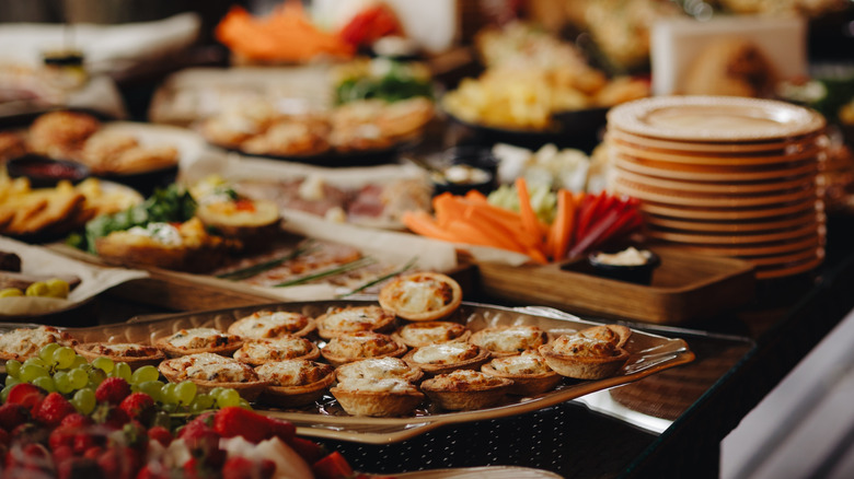 Table of finger foods and appetizers