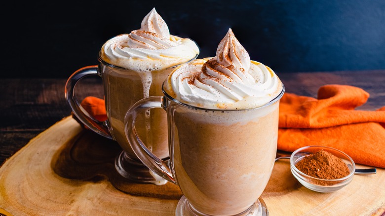 Hot chocolate with whipped cream and spices