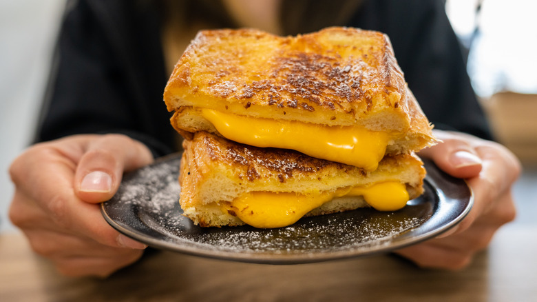 Grilled cheese sandwich on a plate