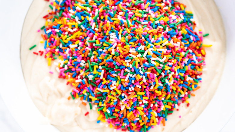 Birdseye view of cupcake sprinkles