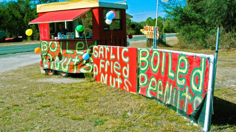 Roadside stand selling boiled peanuts