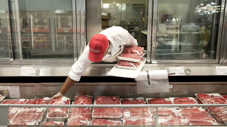 employee stocks costco meat section