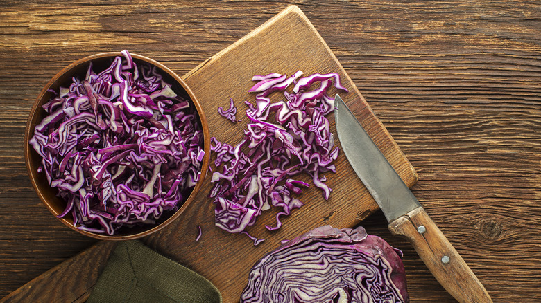 chopped red cabbage