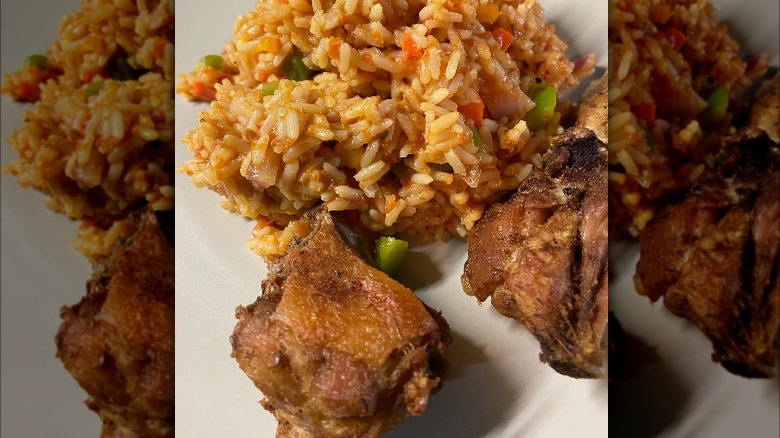 Fried chicken and fried rice