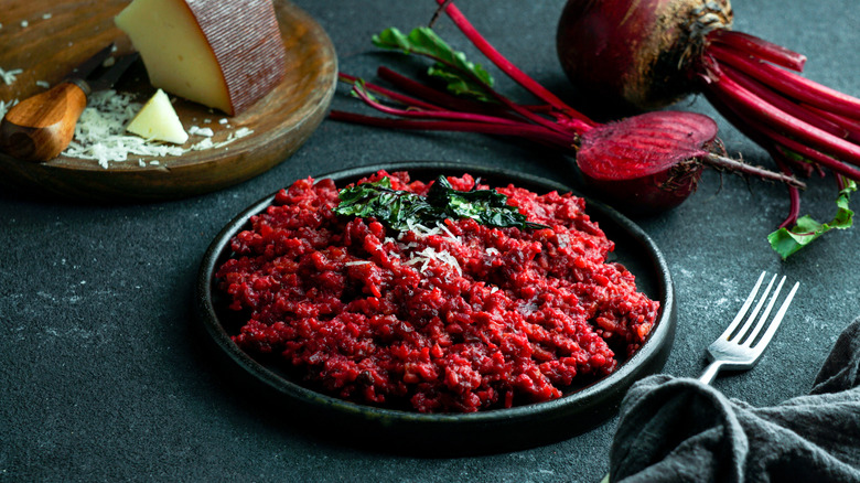 Red beetroot risotto