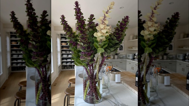 bouquet made from cabbage stems