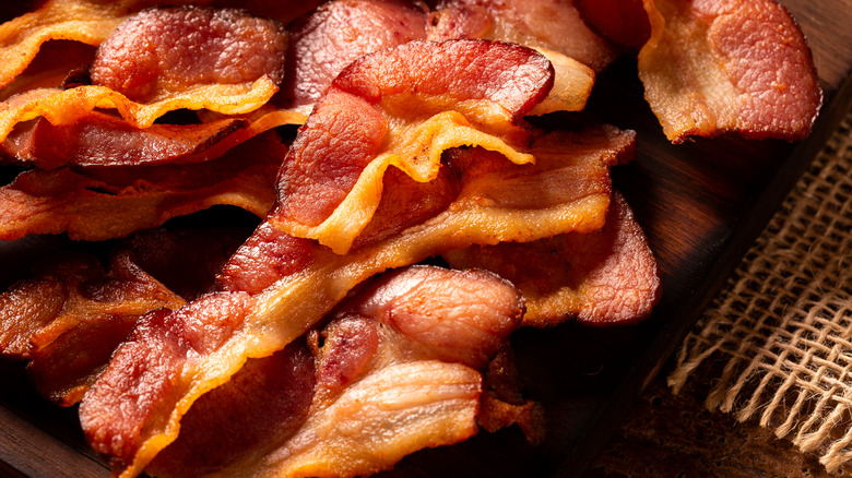 closeup of bacon strips