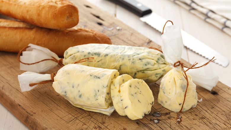 compound butter in parchment paper