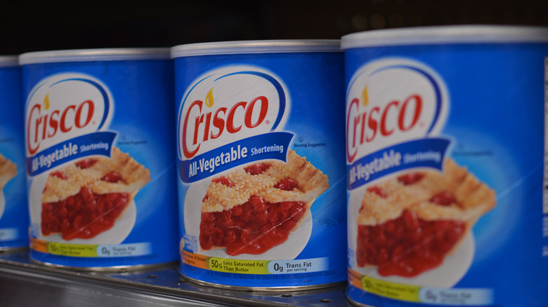 Crisco tubs on shelf