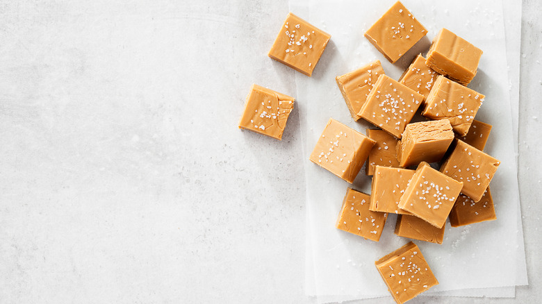 salted caramel fudge cubes