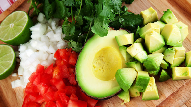 salsa ingredients on table