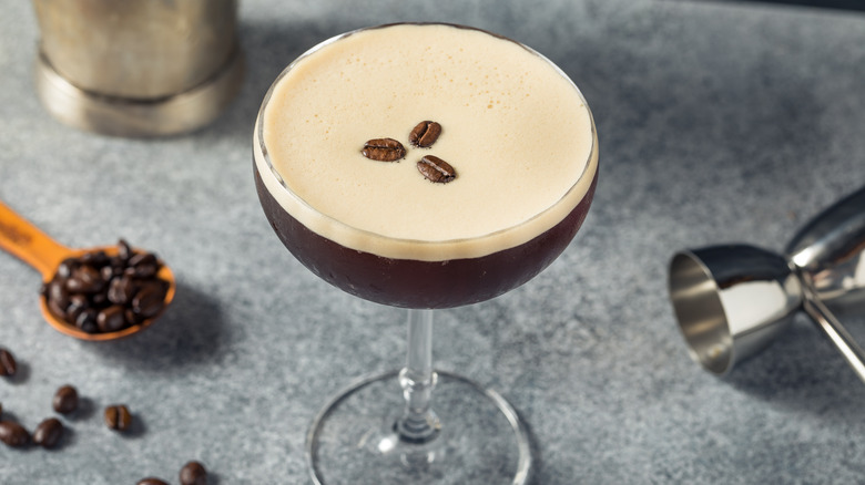 Espresso martini in coupe glass