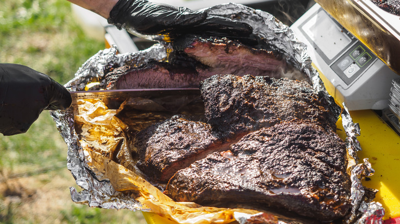 brisket in aluminum foil 