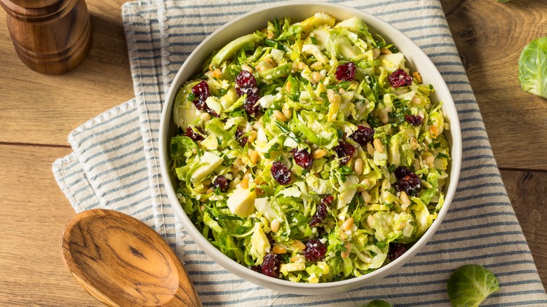 Brussels sprouts salad with cranberries