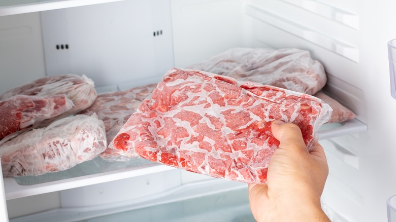 taking meat out of freezer