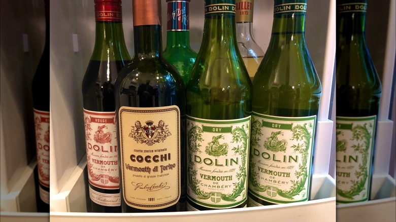 Vermouth in a fridge