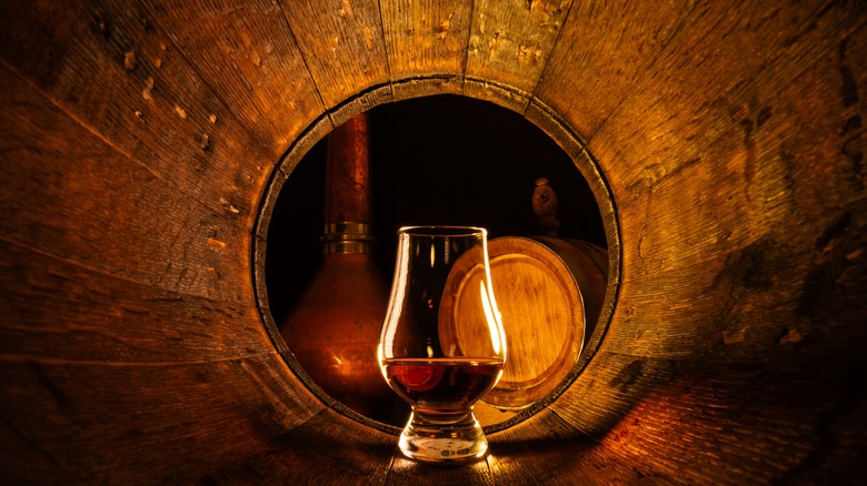 Glencairn glass in a barrel